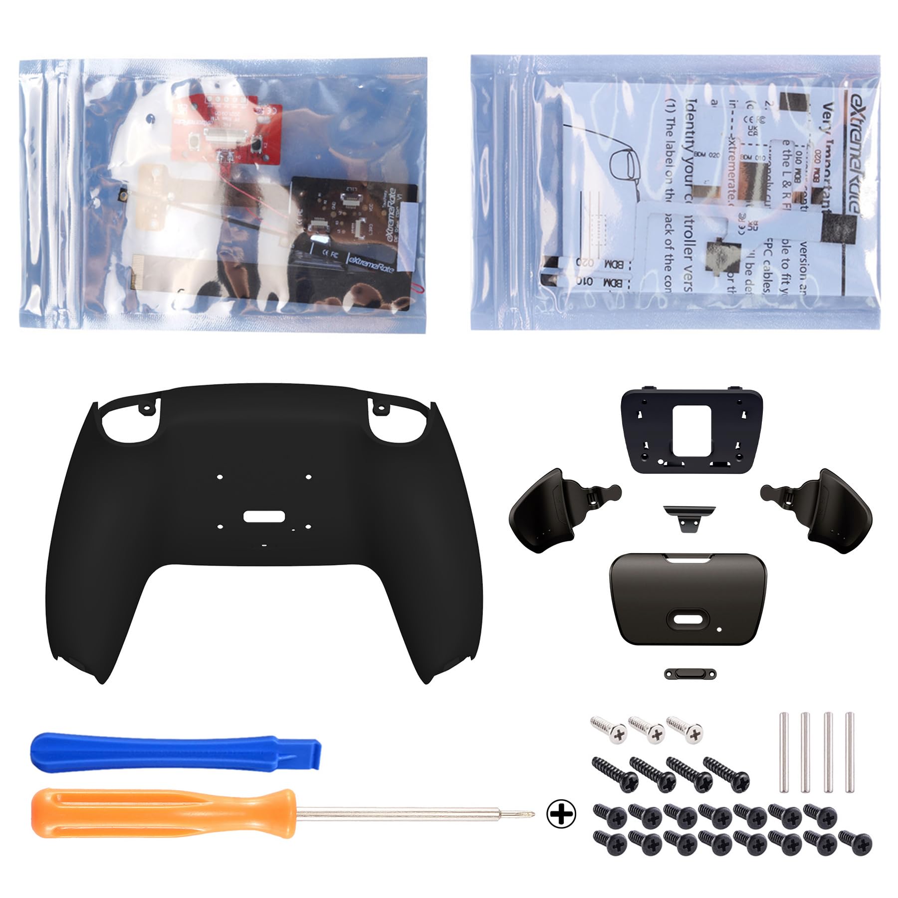 

eXtremeRate Programmable Back Paddle Metal Version Rise Remap Kit Compatible with PS5 Controller Upgrade Board and Redesigned Back Case Back Button чорний