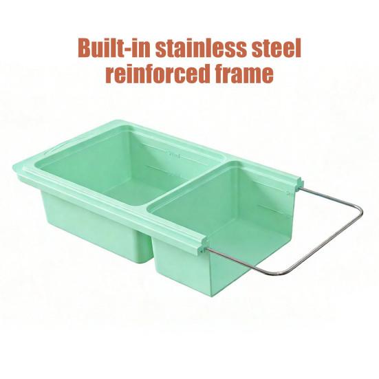 Silicone Freezer Tray with Lid Food-Grade Ice Cube Mold Easy-Release Leak-Proof Stackable