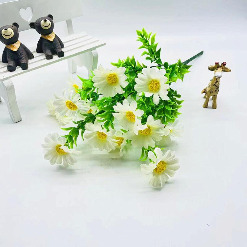 Chrysanthemum Silk Watergrass Spring Bouquet With 15 Blooms For Interior Decor