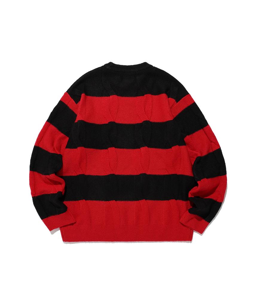 NICEGHOSTCLUB Cable Stripe Knit_Black(Ng2Efuk603A)
