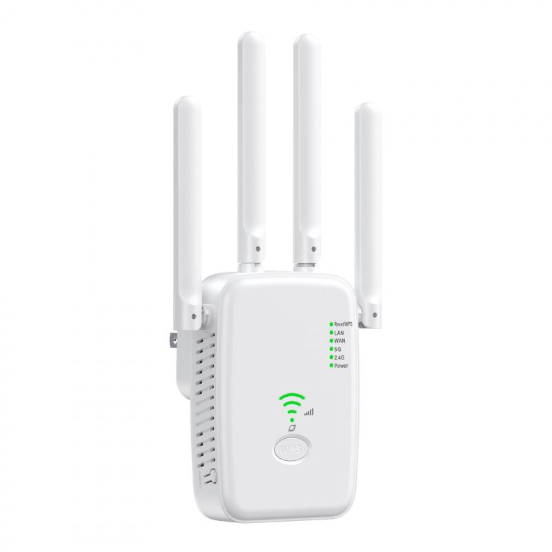 1200M WiFi Extender, Dual Band 5G/2.4G Signal Booster, Wireless Repeater for Home Router, US/EU Plug