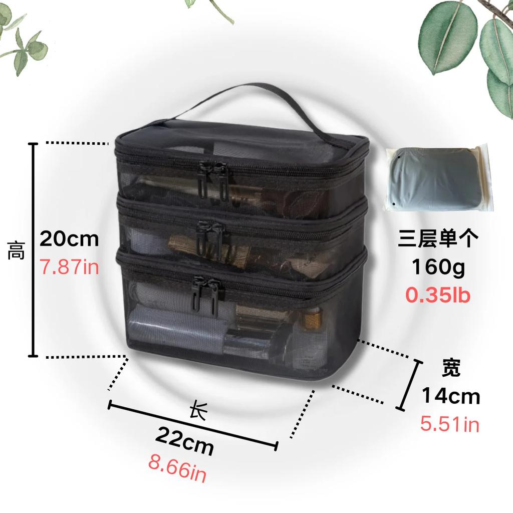 Dames Transparante Mesh Reizen Cosmetische Tas Make-up en Toiletartikelen Kit Opbergtas Make-up Organizer Tas