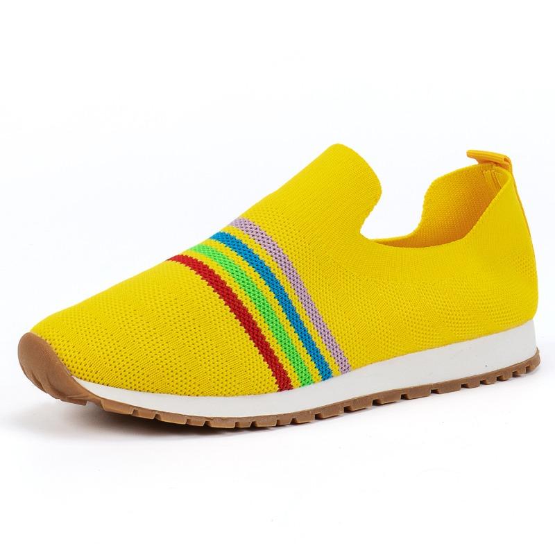 Large-size Fly-woven Single Shoes, Casual Flat-soled Sports Shoes, Comfortable and Lightweight, Foreign Trade Lazy One-pedal Single Shoes