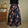 Jeans Fashion Flower Floral Print Woman Pants Elastic High Waist Autumn Pant Women Wide Leg Loose Pleated Ladies Trousers