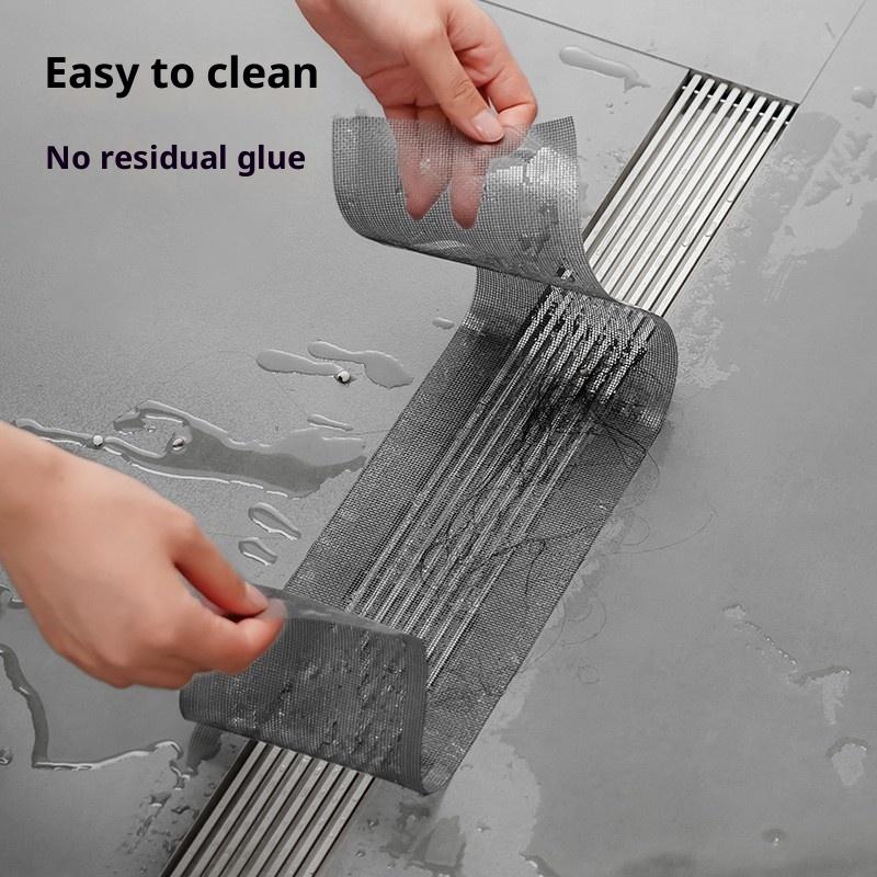 Kendinden Yapışkanlı Yer Süzgeci Çıkartmaları Kesilebilir Duş Süzgeci Saç Tutucu Tek Kullanımlık Fileli Lavabo Süzgeci Filtre Ekranı Çıkartması