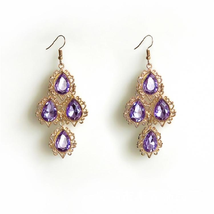Pair of Drop Earrings in Vibrant Color Dangle Styles Alloy for Sensitive Skin