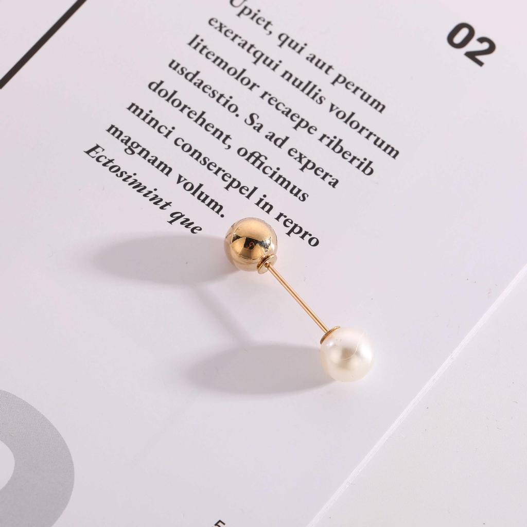 Taillenraffende Brosche mit Imitationsperlen und Strasssteinen, Anti-Expositionssicherheitsnadel, Ein-Wort, Gebogen, Gerader Einsteckstift.