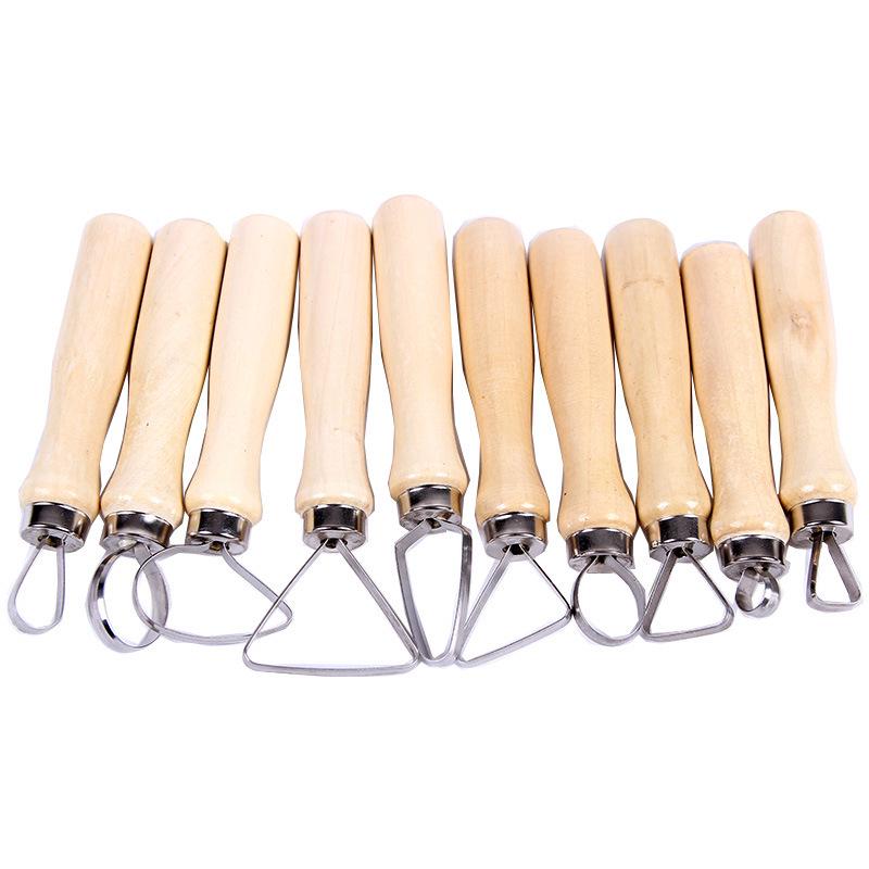 10-Piece DIY Pottery and Clay Tool Set with Big Head Knife for Sculpture and Trimming