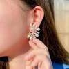 CMM Party Jewelry Elegant Gold Color Cubic Zirconia Stud Earrings