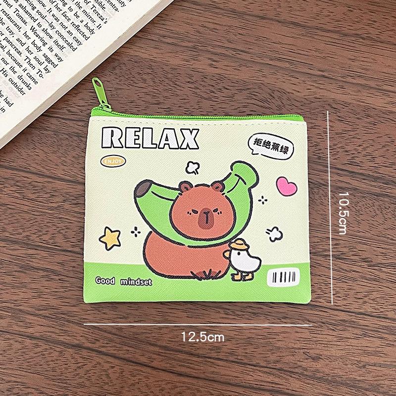 Cartoon Capybara Coin Purse Pouch Cute Wallet Portable Waterproof Mini Storage Bag Lipstick Key Earphone Organizer For Kids Gift