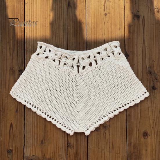 Women Swimming Trunks Sexy Beach Bikini Bottoms Handmade Hollow Crochet Knitted Swimming Shorts Beachwear