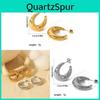 Modern Stainless Steel Geometric Earrings With Gold Plating For Women