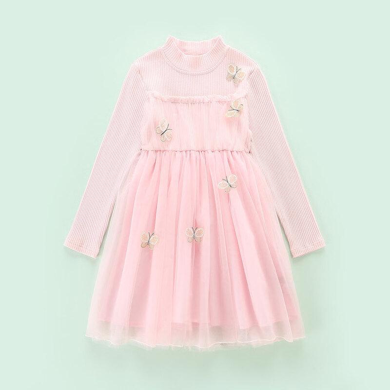 Праздничное сетчатое платье-принцесса с бантом для девочек 140