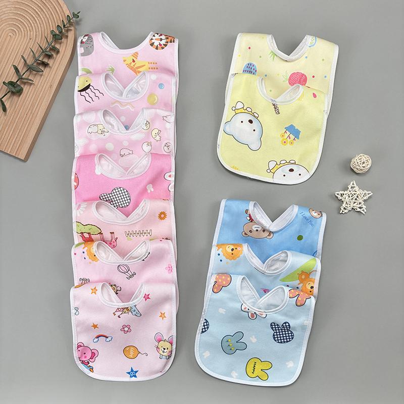 4/6/8/10pcs Waterproof Baby Feeding Bibs Infants Cute Pattern Saliva Towel Newborn Toddler Soft Burp Cloth For Kids Bib