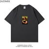 ZAZOMDE 2026 Minimalist Funny Retro Modified Oil Painting Graphic T Shirts Oversized Cotton Round Neck Couple Daily Outfit Tees