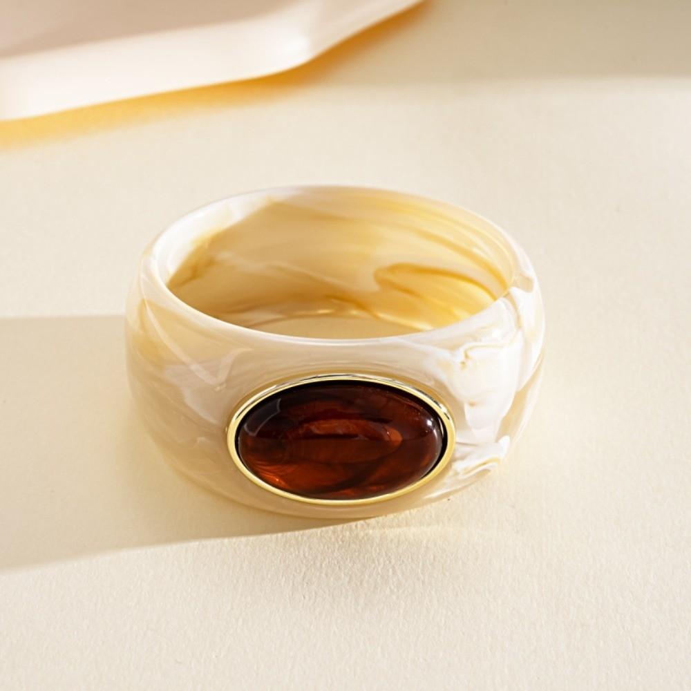 Bohemian Acrylic Bangle Smudging Retro Hand Ring Creative Irregular Wide Bracelet  Girls