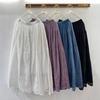 Japanese Inspired Cotton Embroidered A-line Midi Skirt for Spring and Summer