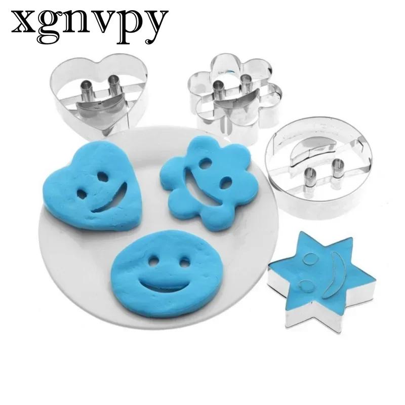 xgnvpy 4Pcs Smile Face Steel Baking Mold Biscuit Cutter Cake Tool Kitchen Accessories Baking Supplies
