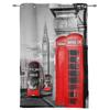 London Telephone Booth Curtains for Bedroom Living Room Drapes Kitchen Children's Room Window Curtain Modern Home Decor