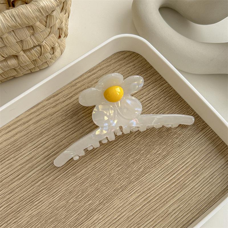 Gentle Yellow Flower Acetate Hair Clip: Shark Clip Hair Accessory