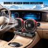 Double Head Car Fan 12V 24V Lighter Cooling Fan Double USB Output Oscillating Airflows for Truck RVs Dashboard Use