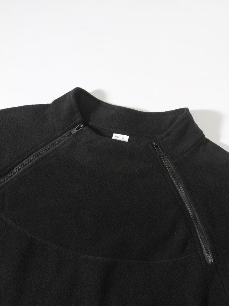 Men's Double Zipper Collar Hoodie - Autumn/Winter Trendy Street Casual Jacket