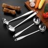 304 Stainless Steel Long Handle Soup Ladle and Colander Spoon Set