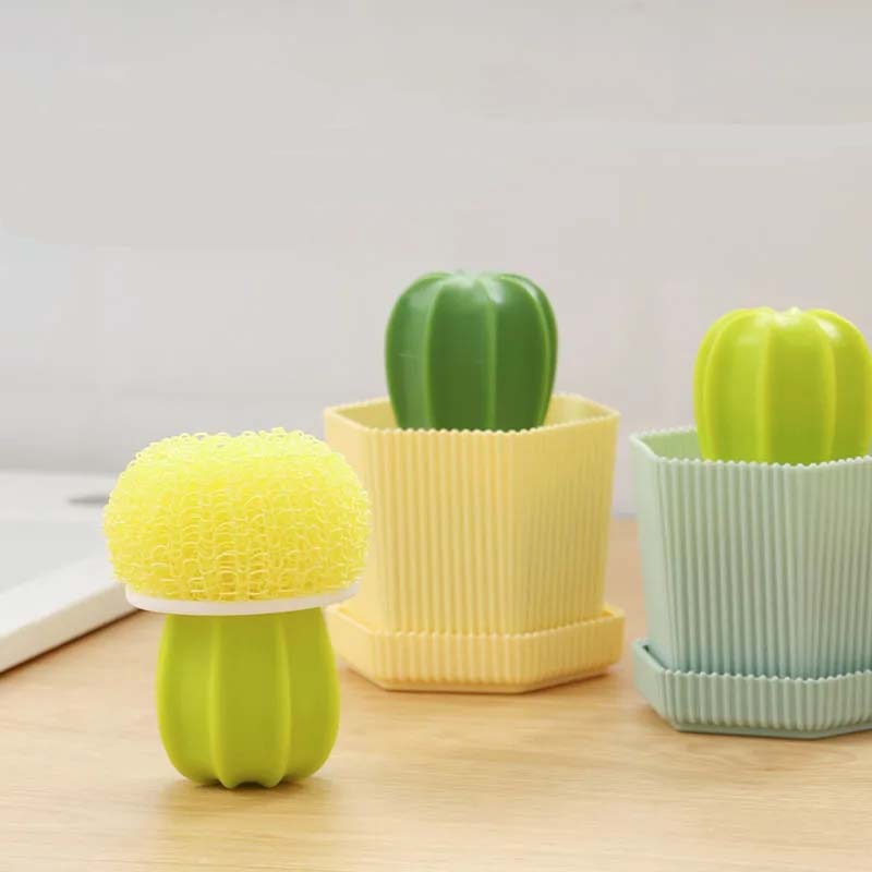 Cactus Nano Cleaner Ball Pot Wash Brushes Pan Bowl Brush Kitchen Cleaning Dish Bowl Cleaner Washing Sponge Drain Pot Household Cleaning Tools Brush