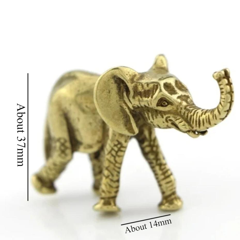 

1 Pcs Office Tea Art Bronze Carving Handle Pet Desktop Animal Decoration Bronze Mini Elephant Doll Home Decoration