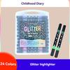 24/48/72/96 Colors Dual Brush Tip Glitter Art Markers Metallic Paint Marker Pens DIY Crafts Birthday Cards, Making Poster, Album
