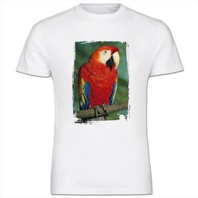 Scarlet Macaw Parrot Mens Cotton T-Shirt
