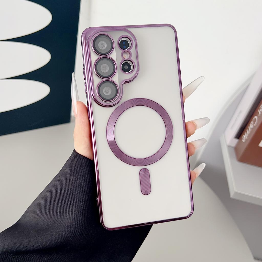 Luxus Klarbeschichtung Für Magsafe Kabelloses Ladecase Für Samsung S26 S25 S24 S23 S22 S21 S20 FE Ultra Plus Note20 10 Weiche Hülle