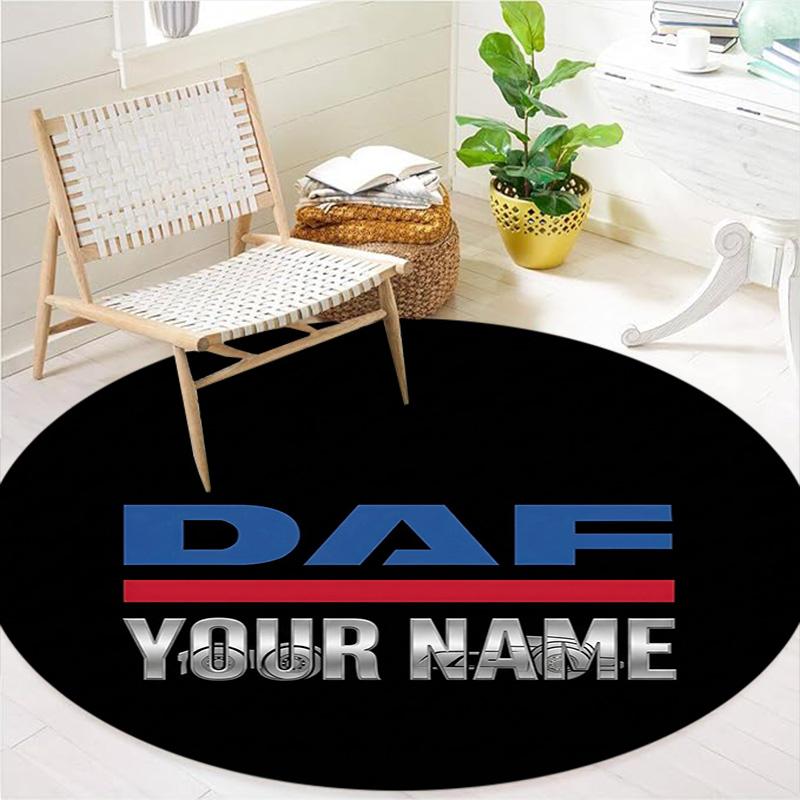 Daf Team Custom Name Round Area Rug Carpet Rug For Living Room Bedroom Sofa Playroom Decor Nonslip Floor Mat