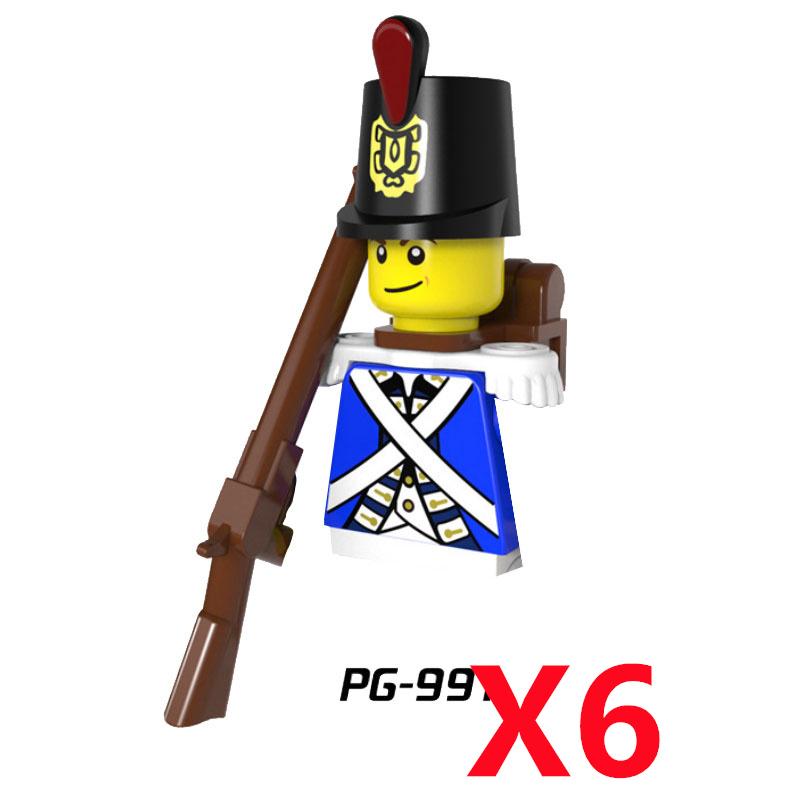 Medieval Soldier Knight Figure MOC Building Block Green Dragon Castle Infantry Orcs Pirate Roman Cavalry Weapons Toys Gifts D122