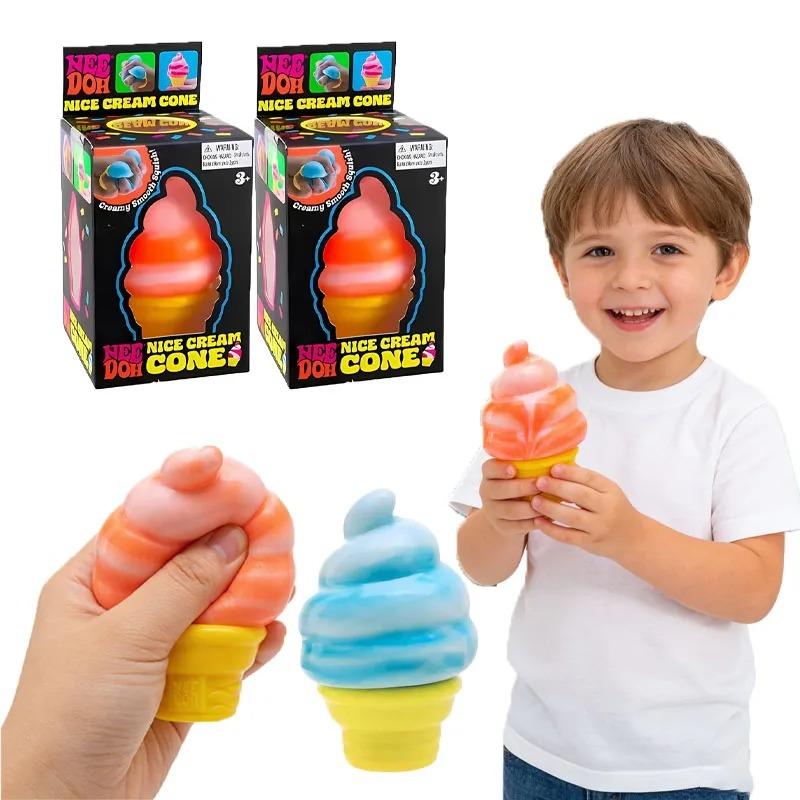 Decompresión de plastilina con forma de helado, cono de helado sorpresa, para aliviar el estrés, regalos de fiesta, adornos