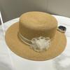 Summer Sunscreen Shows Face Shading, Seaside Japanese Fresh Pastoral Straw Hat Versatile Flat Top Lace Sun Hat Straw Weaving Tide