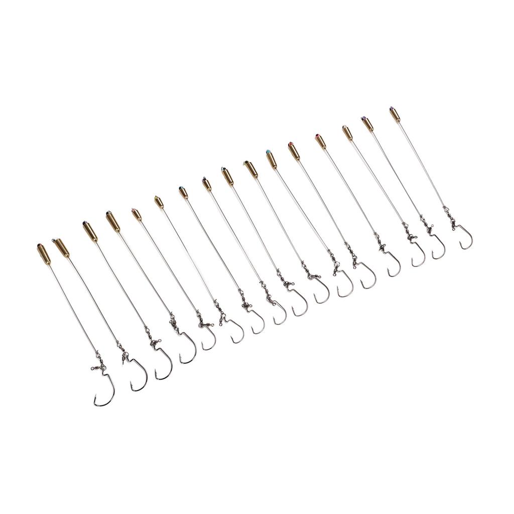 Fishing Rig Set with Weight Fish Eye Bead Robust Lightweight Corrosion Resisting Sea Fishing Barb Hook Rig Set
