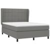 3127966 vidaXL Lit à sommier tapissier avec matelas Gris foncé 140x200cm Tissu