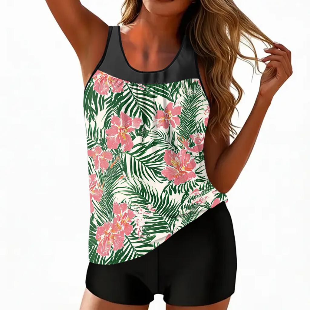 Women's Bohemian Print Split Swimsuit Sport Swimsuit