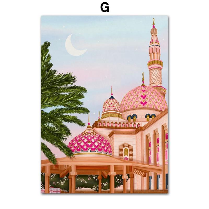 Colorful City Building Lemon Fruit Abstract Landscape Posters and Prints Wall Art Canvas Painting Pictures For Living Room Decor