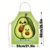 1pcCute Avocado Family Apron Cartoon Fruit Kitchen Cooking Baking BBQ Chef Funny Gift For Mom Dad Kids Matching Linen Bib Aprons