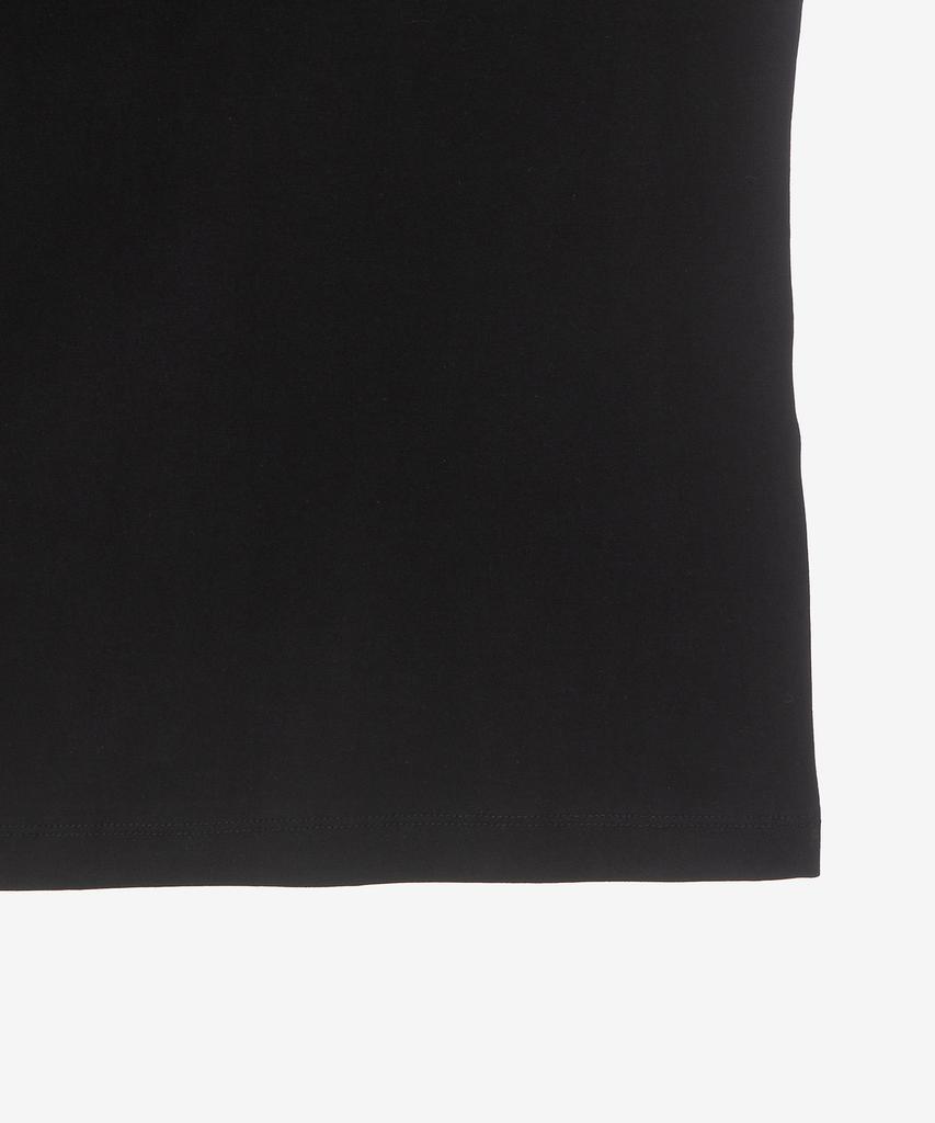 BASIC HOUSE Women'S V-Neck Stretch Slim Fit Short Sleeve T-Shirt Black Lats0204 (A Type)
