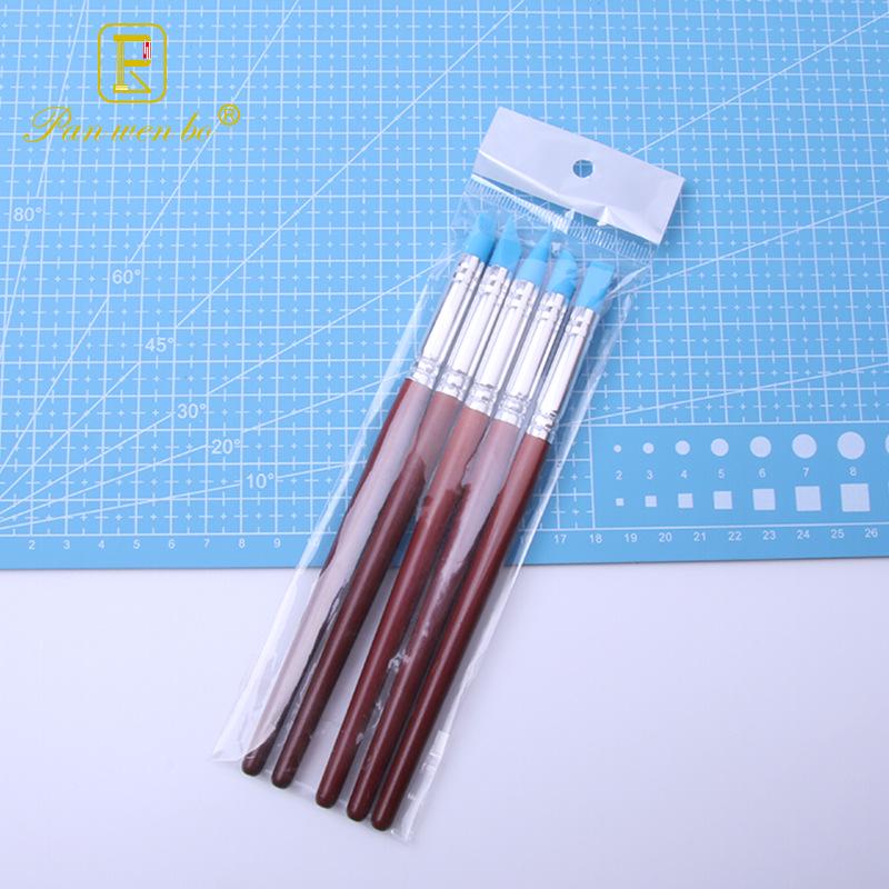 5-Piece Polymer Clay and Sculpture Tool Set - Silicone Art and Painting Materials with Wooden Stick and Pen