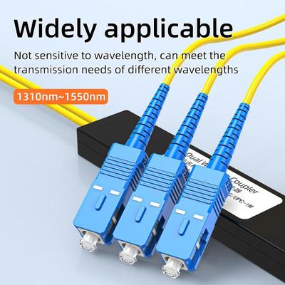 Wholesale 1 To 2 Splitter SC FC UPC 1X2 PLC Fiber Optical Splitter SC/UPC PCL Taper Type Splitter Computer Cable Cord Sleeves