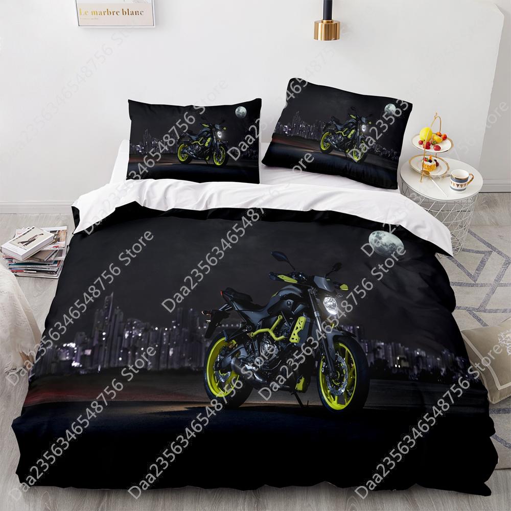 Comforter New Motorcycle Bedding Set Single Twin Full Queen King Size Motorcycle Bed Set Aldult Kid Bedroom Duvet Sets 3D Anime 038