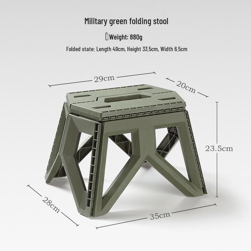 Compact Outdoor Folding Chair with Bucket Holder - Portable Stool for Camping, Fishing, and Queuing