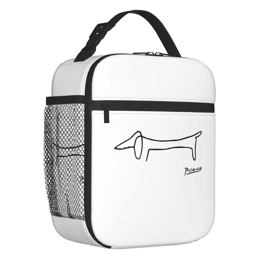 Long Hair Dachshund Sausage Dog Print Thermal Insulated Lunch Bags Pet Wiener Portable Lunch Container School Storage Food Box