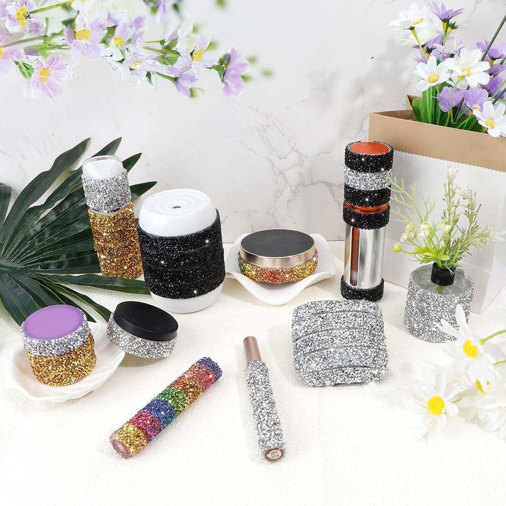 Selbstklebender Kristall Strass Aufkleber Diamantband DIY Aufkleber Strasssteine für Kunsthandwerk DIY Auto Handy Kleid Schuhe Deko