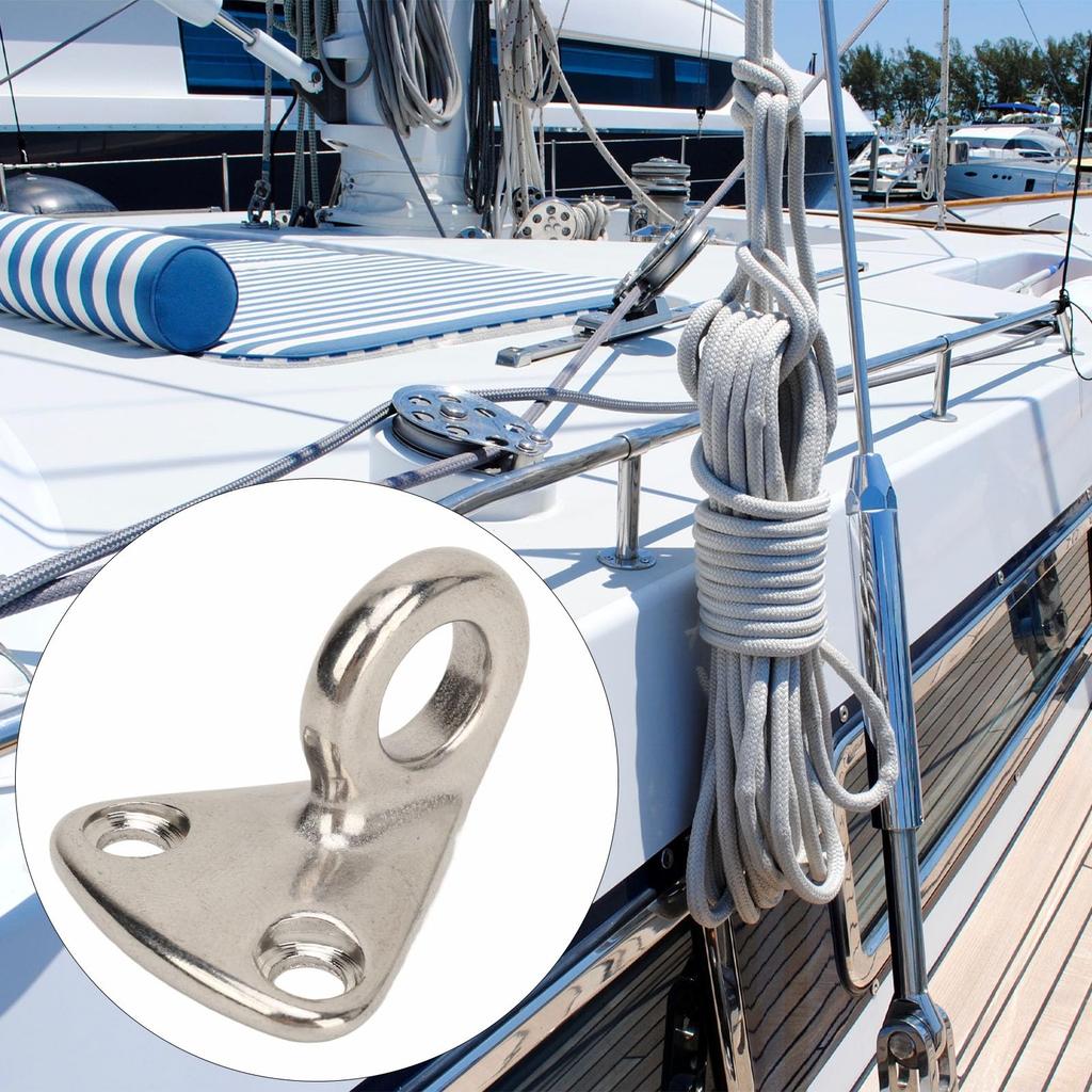 10pcs Marine Pad Eye Fender Hooks 316 Stainless Steel Marine Hanger Hook Fender Hanger Eye Plate Hanging Hook for Ship Boat Trailer