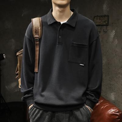 American Polo Shirt Long-Sleeved Men'S Sweater Heavy Trendy Brand Large Size Autumn And Spring Men'S Lapel Top Jacket